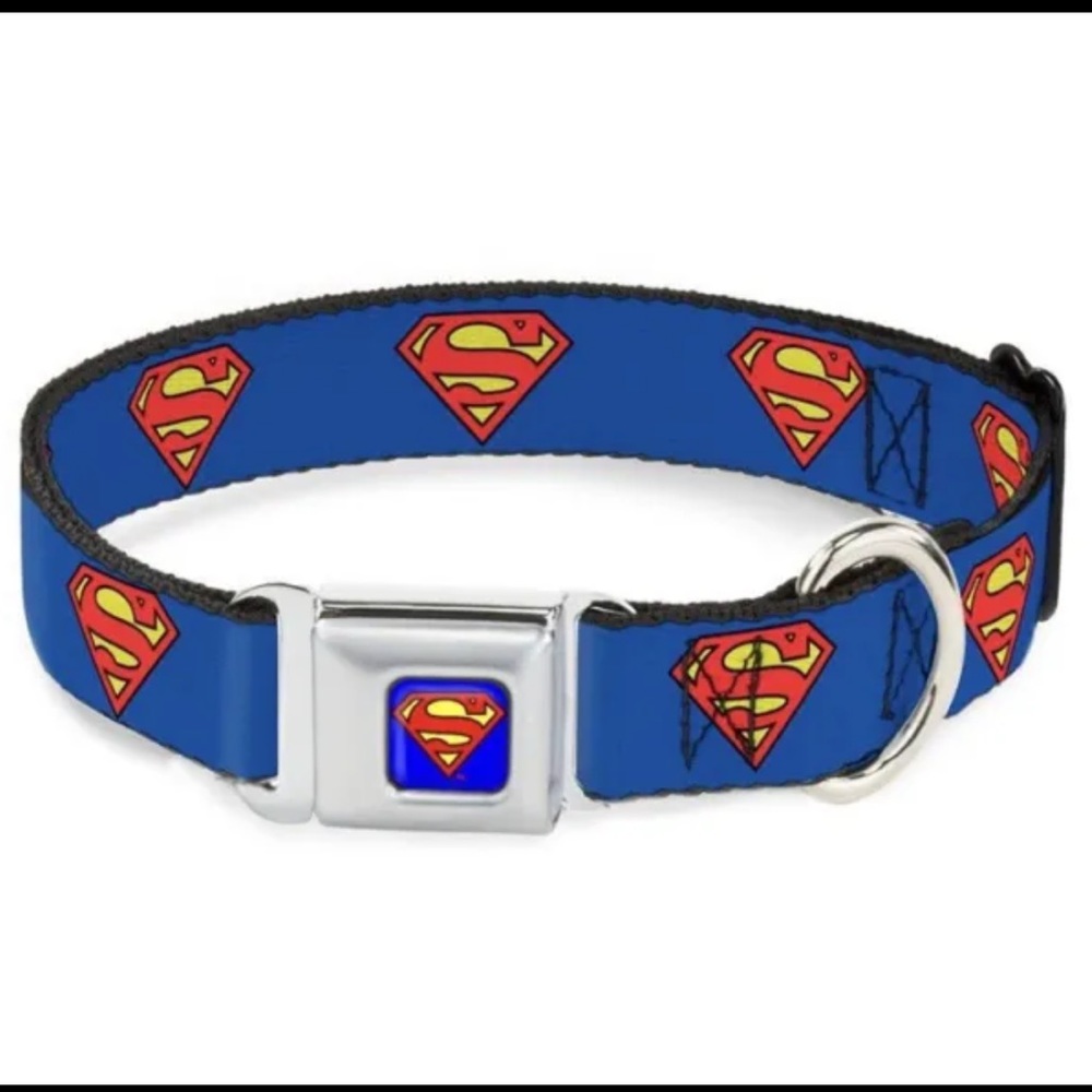 💙NWT Superman Dog Collar- Buckle Down Size small